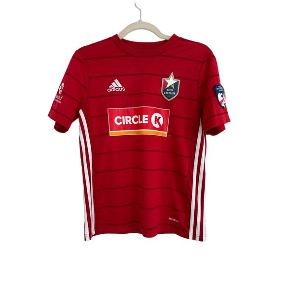 Adidas North Carolina FC Soccer Jersey Size 13- 14 Youth Red - Picture 1 of 9